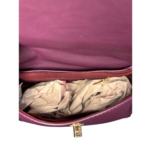 Badgley Mischka Quilted Chloe Pearl Handbag in Plum-NWT - Picture 8 of 8